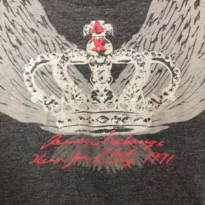 ARMANI EXCHANGE T-shirt gray embellished sz XS